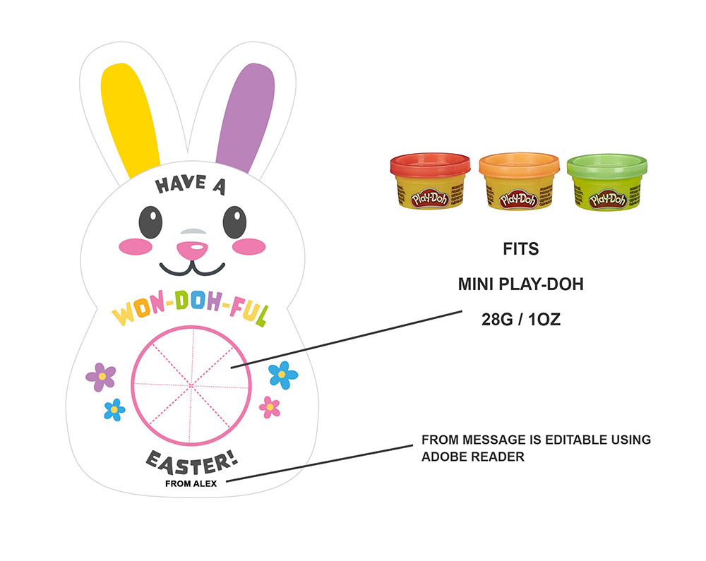 Rabbit play doh holder for fun sized tubs of play doh